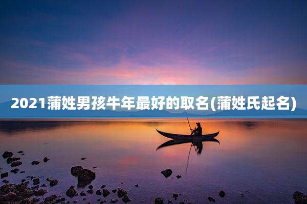 2021蒲姓男孩牛年最好的取名(蒲姓氏起名)