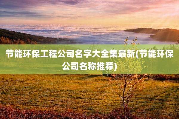 节能环保工程公司名字大全集最新(节能环保公司名称推荐)