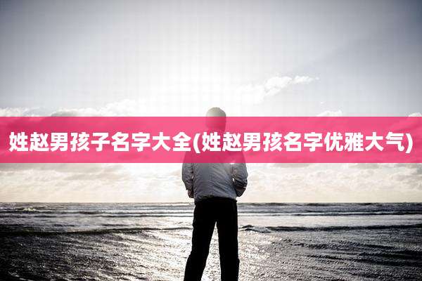 姓赵男孩子名字大全(姓赵男孩名字优雅大气)
