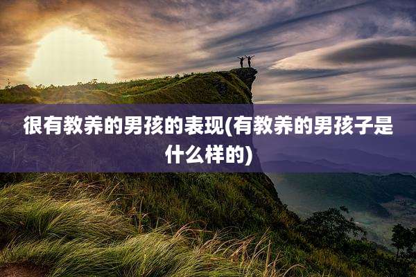 很有教养的男孩的表现(有教养的男孩子是什么样的)