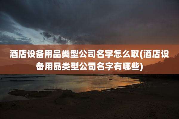 酒店设备用品类型公司名字怎么取(酒店设备用品类型公司名字有哪些)