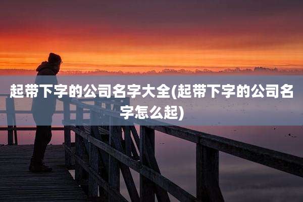 起带下字的公司名字大全(起带下字的公司名字怎么起)