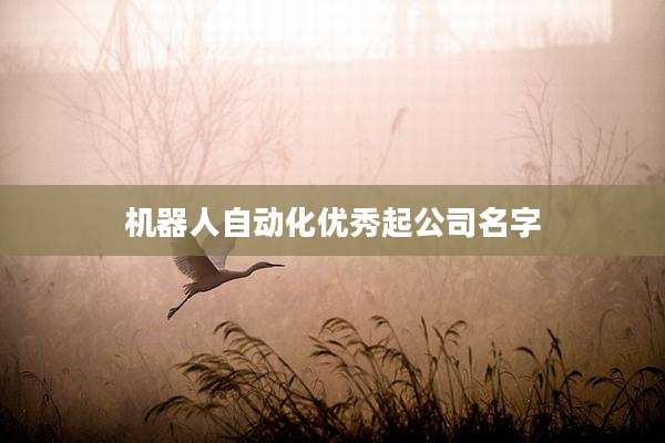 机器人自动化优秀起公司名字
