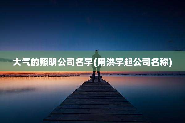大气的照明公司名字(用洪字起公司名称)