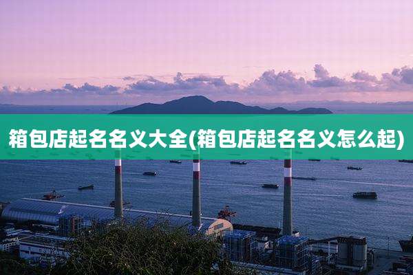箱包店起名名义大全(箱包店起名名义怎么起)