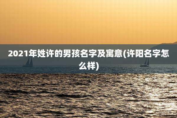2021年姓许的男孩名字及寓意(许阳名字怎么样)