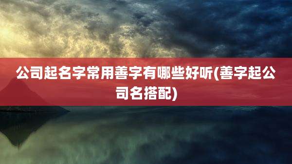公司起名字常用善字有哪些好听(善字起公司名搭配)