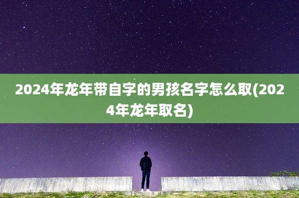 2024年龙年带自字的男孩名字怎么取(2024年龙年取名)