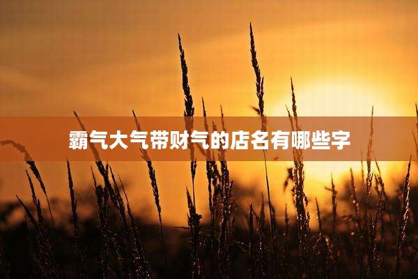 霸气大气带财气的店名有哪些字