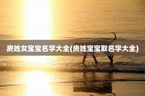 房姓女宝宝名字大全(房姓宝宝取名字大全)