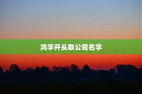 鸿字开头取公司名字