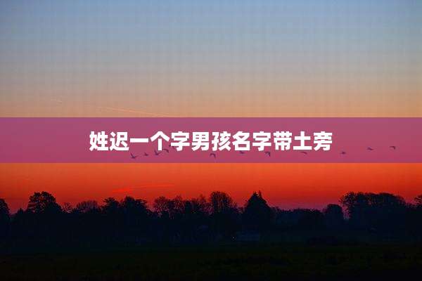 姓迟一个字男孩名字带土旁