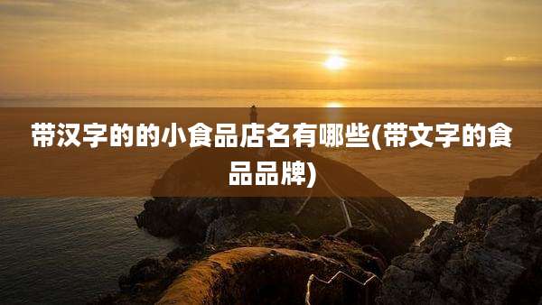 带汉字的的小食品店名有哪些(带文字的食品品牌)