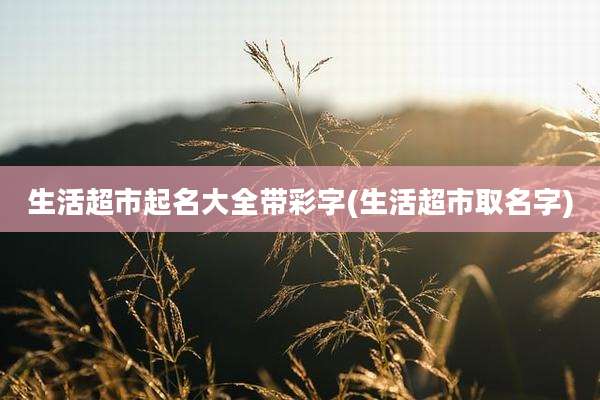 生活超市起名大全带彩字(生活超市取名字)