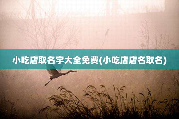 小吃店取名字大全免费(小吃店店名取名)