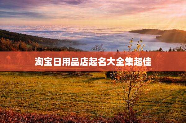 淘宝日用品店起名大全集超佳