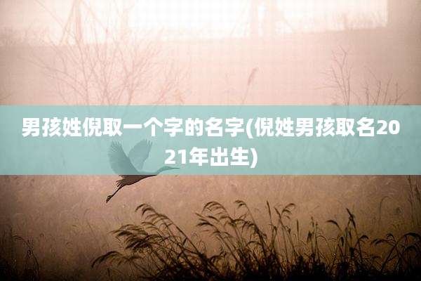 男孩姓倪取一个字的名字(倪姓男孩取名2021年出生)