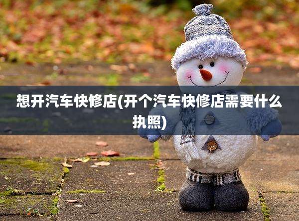 想开汽车快修店(开个汽车快修店需要什么执照)
