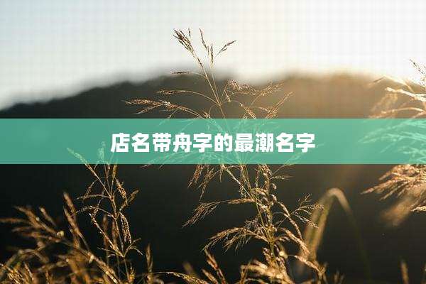 店名带舟字的最潮名字