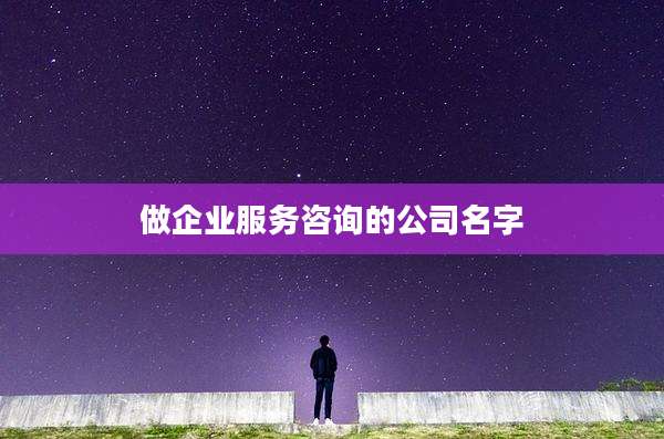 做企业服务咨询的公司名字