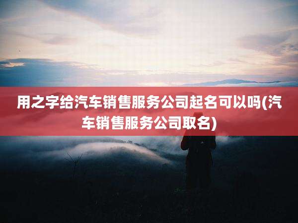 用之字给汽车销售服务公司起名可以吗(汽车销售服务公司取名)