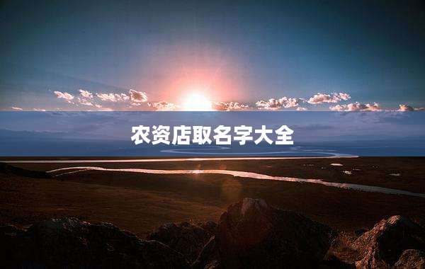 农资店取名字大全