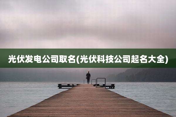 光伏发电公司取名(光伏科技公司起名大全)