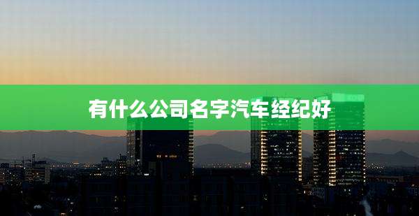 有什么公司名字汽车经纪好