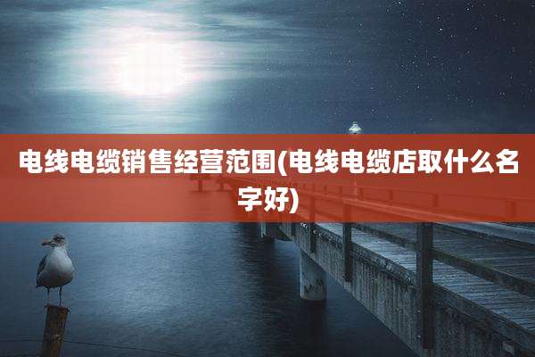 电线电缆销售经营范围(电线电缆店取什么名字好)