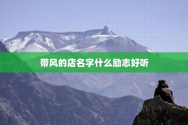 带风的店名字什么励志好听