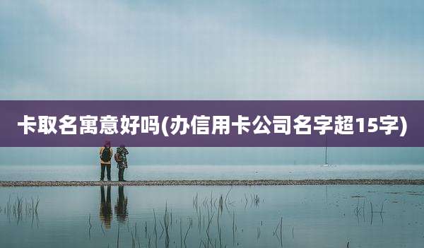 卡取名寓意好吗(办信用卡公司名字超15字)