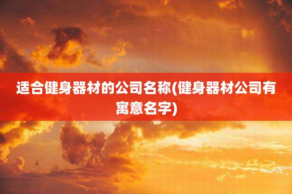 适合健身器材的公司名称(健身器材公司有寓意名字)