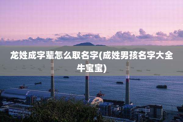 龙姓成字辈怎么取名字(成姓男孩名字大全牛宝宝)