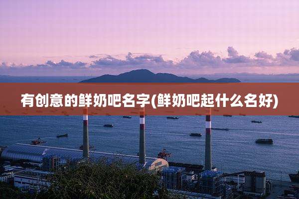 有创意的鲜奶吧名字(鲜奶吧起什么名好)