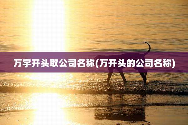 万字开头取公司名称(万开头的公司名称)