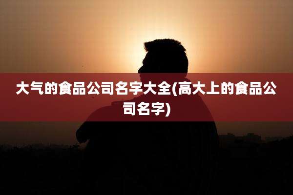 大气的食品公司名字大全(高大上的食品公司名字)
