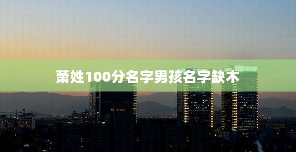 萧姓100分名字男孩名字缺木