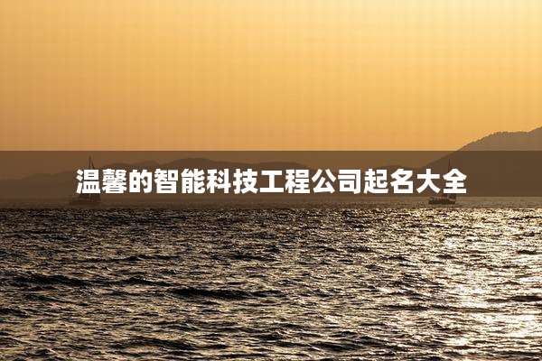 温馨的智能科技工程公司起名大全