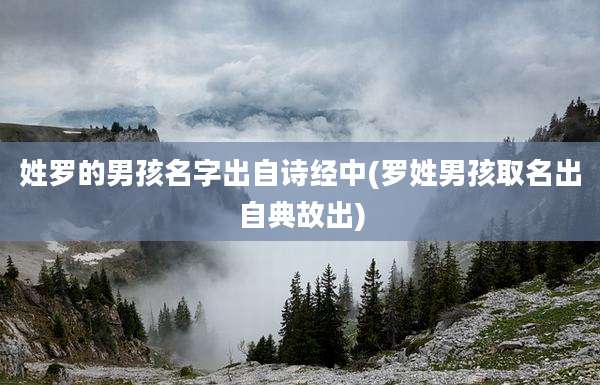 姓罗的男孩名字出自诗经中(罗姓男孩取名出自典故出)