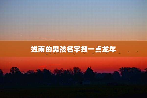 姓南的男孩名字拽一点龙年