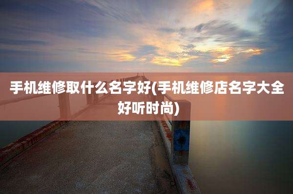 手机维修取什么名字好(手机维修店名字大全 好听时尚)