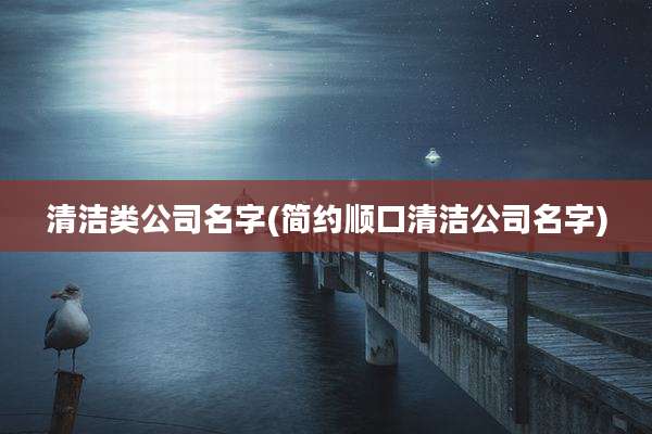 清洁类公司名字(简约顺口清洁公司名字)