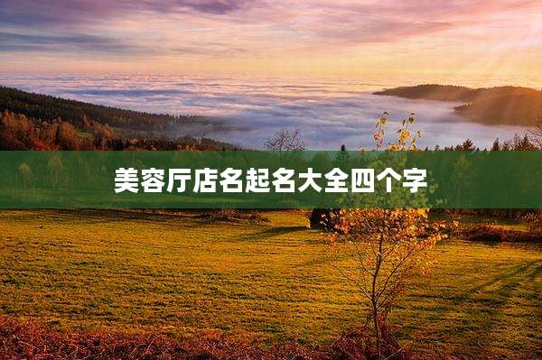 美容厅店名起名大全四个字