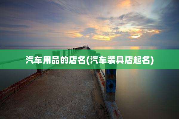汽车用品的店名(汽车装具店起名)