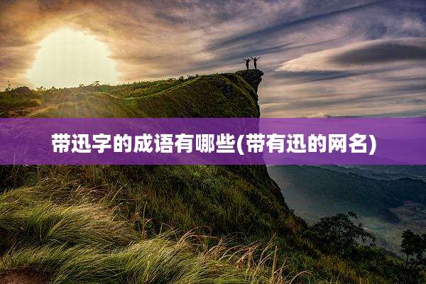 带迅字的成语有哪些(带有迅的网名)