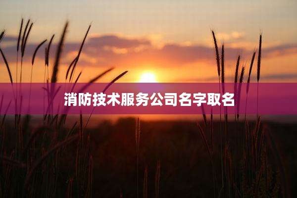 消防技术服务公司名字取名