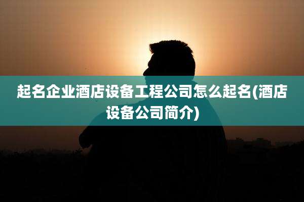 起名企业酒店设备工程公司怎么起名(酒店设备公司简介)