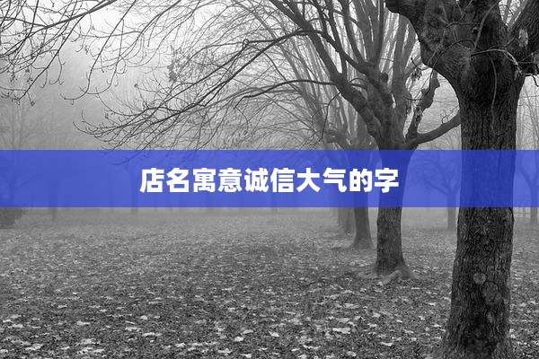 店名寓意诚信大气的字