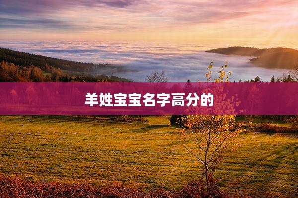 羊姓宝宝名字高分的