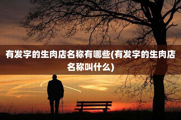有发字的生肉店名称有哪些(有发字的生肉店名称叫什么)